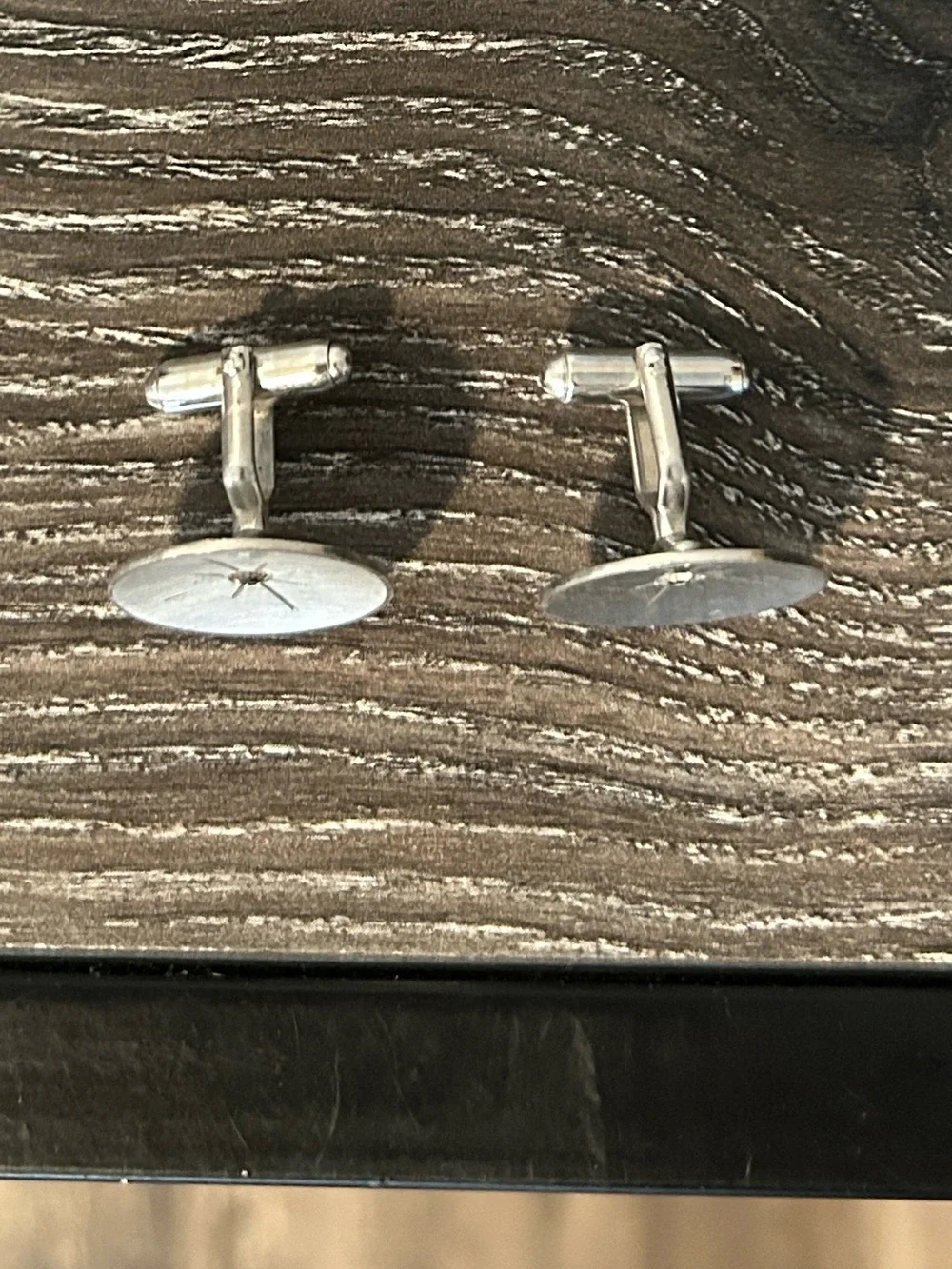 Starburst brushed silver cufflinks